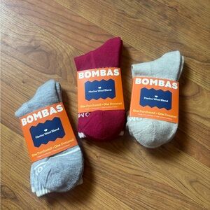 Bombas Merino Wool Blend Socks - Burgundy, Light Gray, Beige